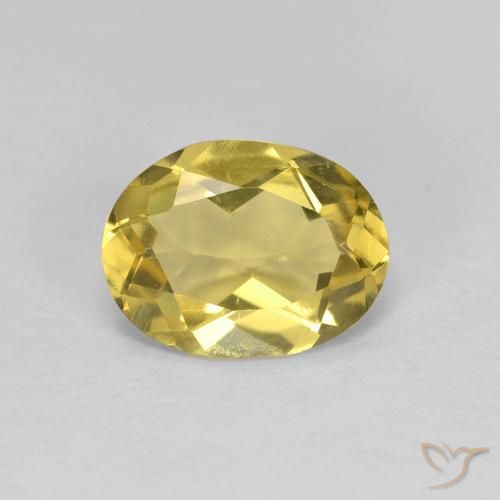 1.14ct طبيعي أصفر فاتح بيريل, بيضوي, VVS-VS
