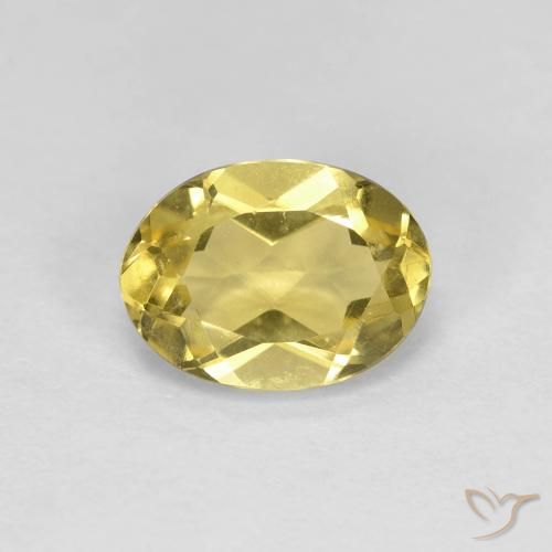 1.23ct طبيعي أصفر مسطردة بيريل, بيضوي, VVS-VS