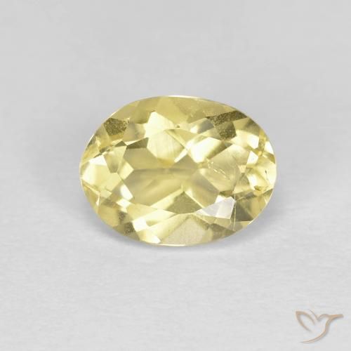 1.27ct طبيعي أصفر فاتح بيريل, بيضوي, VVS-VS