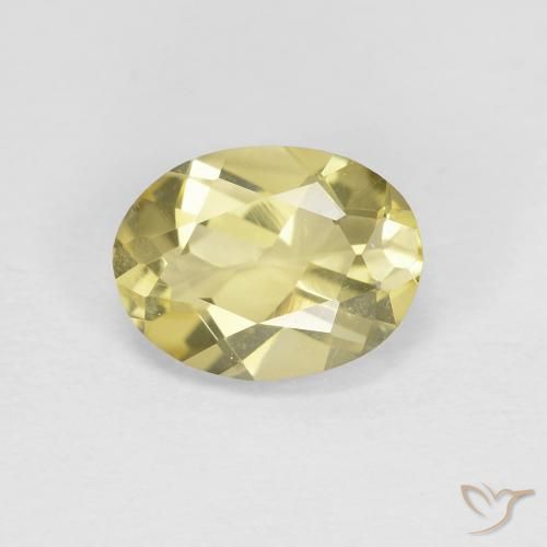1.16ct طبيعي أصفر فاتح بيريل, بيضوي, VVS-VS