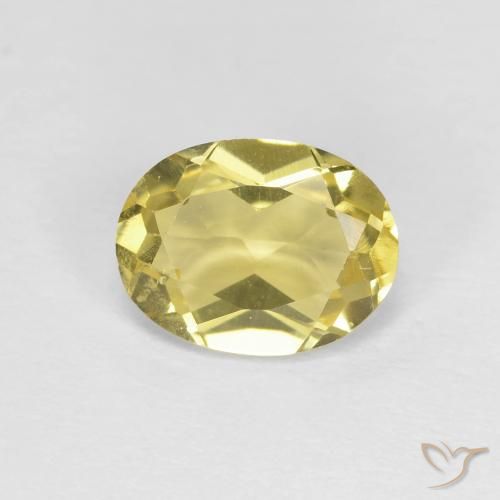 1.21ct طبيعي أصفر فاتح بيريل, بيضوي, VVS-VS