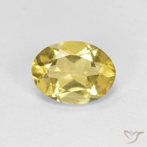 1.21ct طبيعي أصفر فاتح-متوسط بيريل, بيضوي, VVS-VS