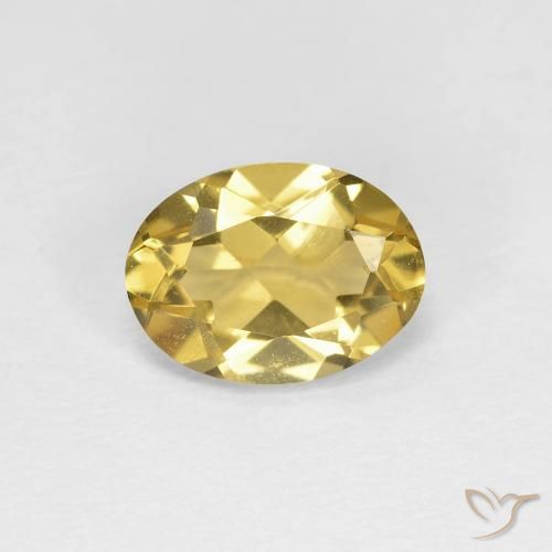 0.95ct طبيعي أصفر ملكى بيريل, بيضوي, VVS-VS