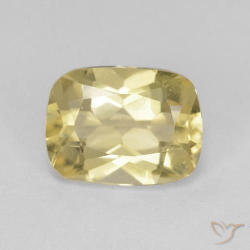 1.32ct طبيعي أصفر متوسط بيريل, وسادة, VVS