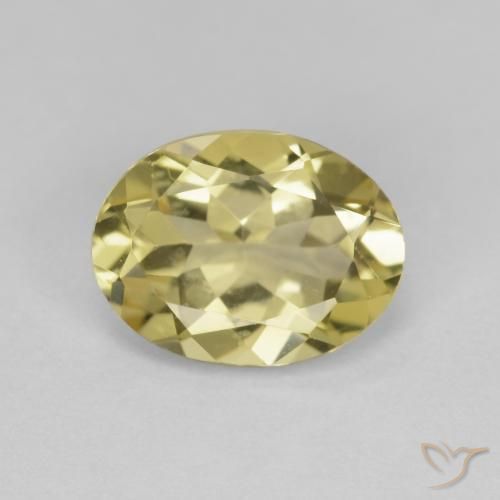 1.58ct طبيعي أصفر متوسط بيريل, بيضوي, قليلا جدا