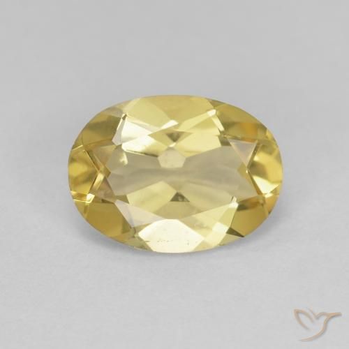 1.52ct طبيعي أصفر فاتح بيريل, بيضوي, قليلا جدا