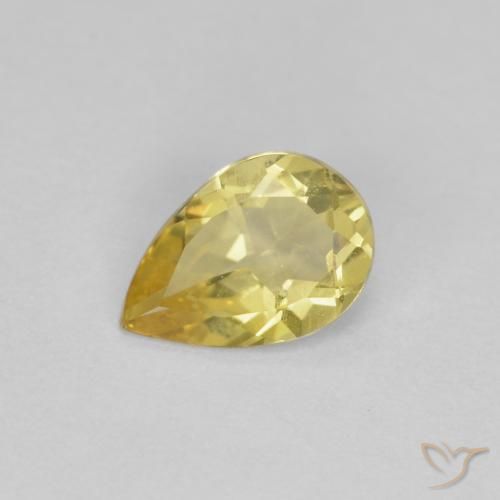 0.49ct طبيعي أصفر ديجون بيريل, شكل الكمثرى, قليلا جدا
