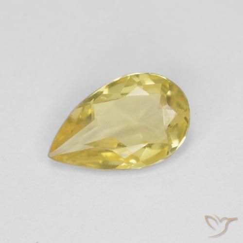 0.59ct طبيعي أصفر عسلى فاتح بيريل, شكل الكمثرى, قليلا جدا