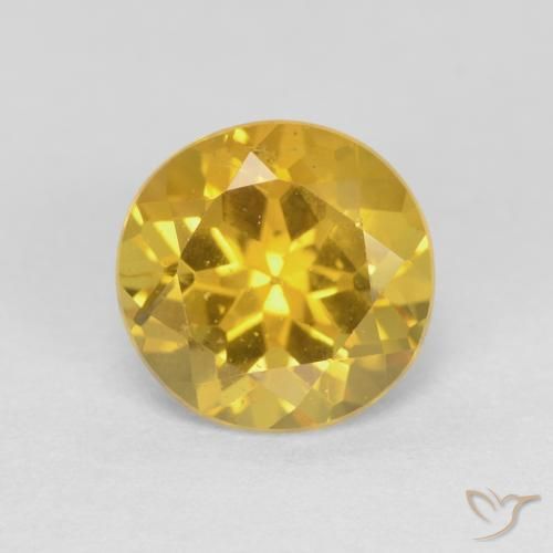 1.41ct طبيعي أصفر غامق بيريل, دائري, قليلا جدا