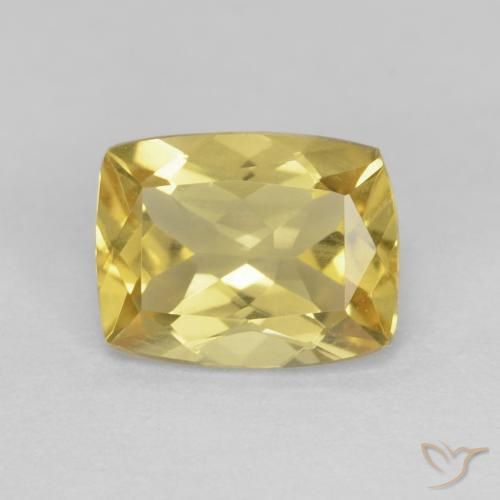 1.42ct طبيعي أصفر عسلى فاتح بيريل, وسادة, قليلا جدا