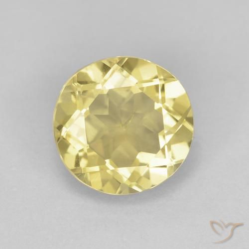 1.38ct طبيعي أصفر ترابى بيريل, دائري, قليلا جدا