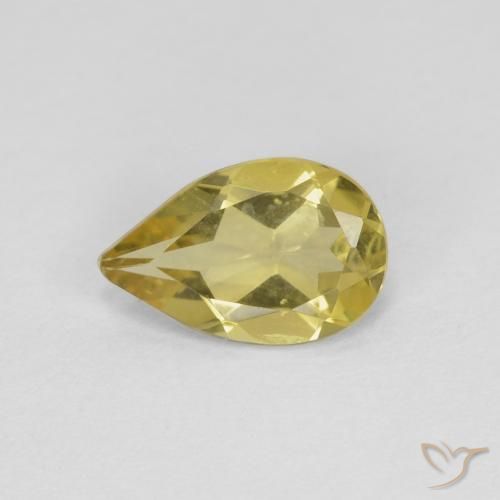 0.62ct طبيعي أصفر فاتح بيريل, شكل الكمثرى, قليلا جدا