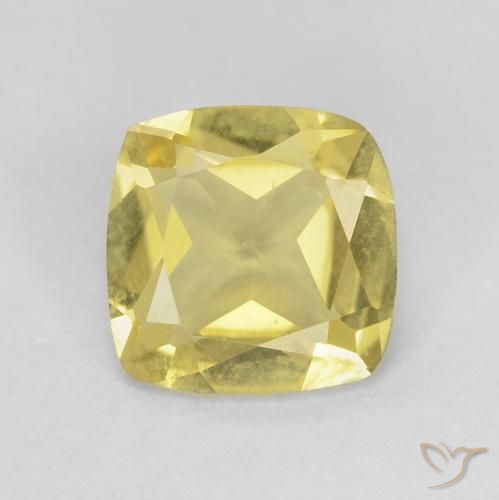 0.65ct طبيعي أصفر فاتح بيريل, وسادة, قليلا جدا