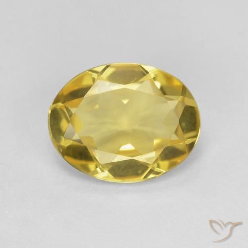 1.55ct طبيعي أصفر متوسط بيريل, بيضوي, قليلا جدا