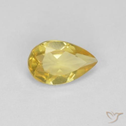 0.78ct طبيعي أصفر-ذهبى فاتح بيريل, شكل الكمثرى, VVS-VS