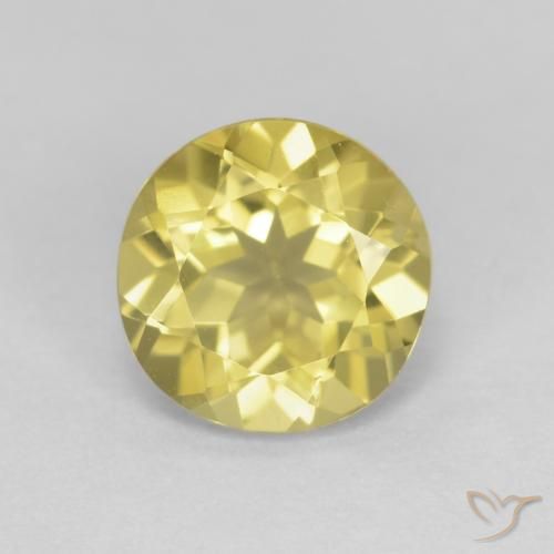 1.24ct طبيعي أصفر متوسط بيريل, دائري, VVS-VS