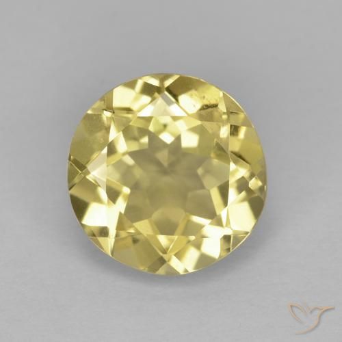 1.89ct طبيعي أصفر فاتح بيريل, دائري, VVS-VS