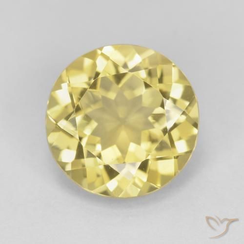 2.35ct طبيعي أصفر فاتح-متوسط بيريل, دائري, VVS