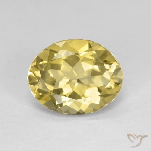 3.00ct طبيعي Medium Light-Yellow بيريل, بيضوي, VVS