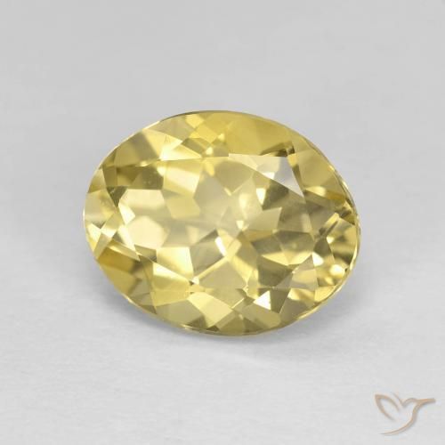 بيريل Medium Light-Yellow طبيعي، بيضوي، 3.00 قيراط، VVS