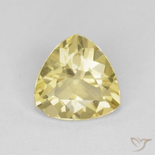 1.47ct طبيعي أصفر فاتح-متوسط بيريل, مثلثى, VVS