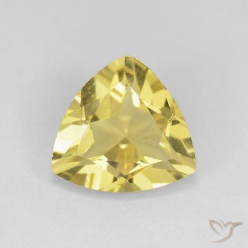 1.41ct طبيعي أصفر فاتح-متوسط بيريل, مثلثى, VVS