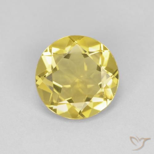 1.48ct طبيعي أصفر فاتح-متوسط بيريل, دائري, VVS