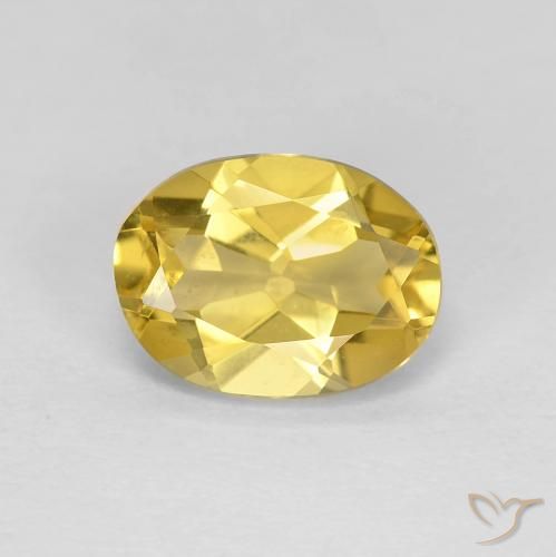 1.58ct طبيعي أصفر متوسط بيريل, بيضوي, VVS