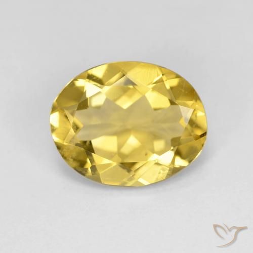 2.87ct طبيعي أصفر متوسط بيريل, بيضوي, VVS-VS