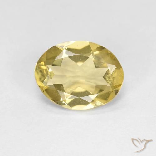 1.53ct طبيعي أصفر باهت بيريل, بيضوي, قليلا جدا