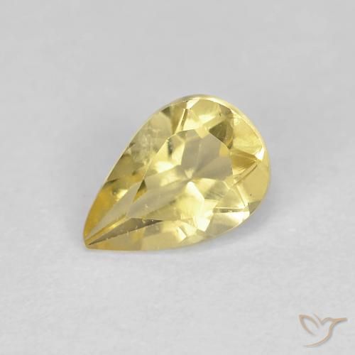 0.61ct طبيعي أصفر توسكانا بيريل, شكل الكمثرى, قليلا جدا