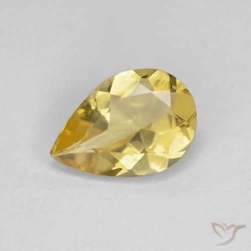 0.98ct طبيعي أصفر فاتح بيريل, شكل الكمثرى, VVS-VS