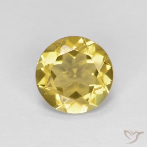 1.09ct طبيعي أصفر-ذهبى فاتح بيريل, دائري, VVS-VS