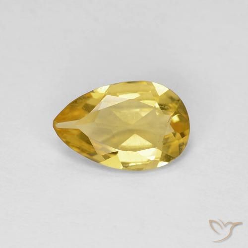 0.85ct طبيعي أصفر-ذهبى فاتح بيريل, شكل الكمثرى, VVS-VS