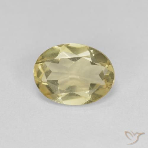 1.59ct طبيعي أصفر متوسط بيريل, بيضوي, قليلا جدا
