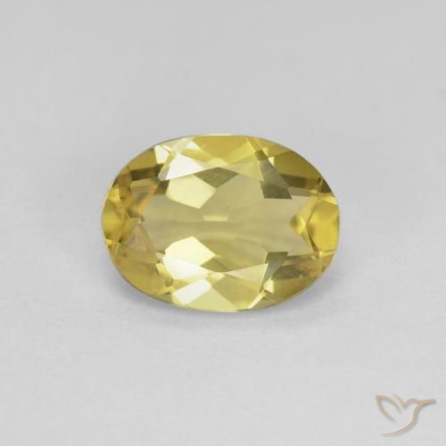 1.58ct طبيعي أصفر متوسط بيريل, بيضوي, VVS