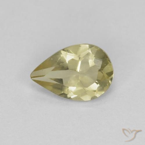 0.48ct طبيعي أصفر متوسط بيريل, شكل الكمثرى, قليلا جدا