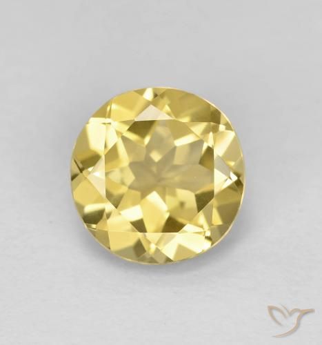 1.92ct طبيعي أصفر ديجون فاتح جدا بيريل, دائري, VVS