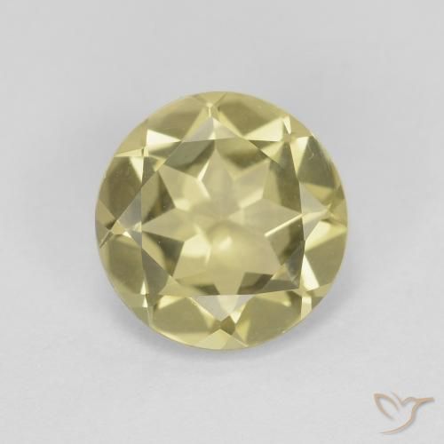 1.70ct طبيعي أصفر متوسط بيريل, دائري, VVS