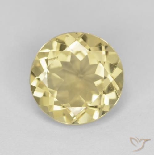 2.37ct طبيعي أصفر ديجون فاتح جدا بيريل, دائري, VVS