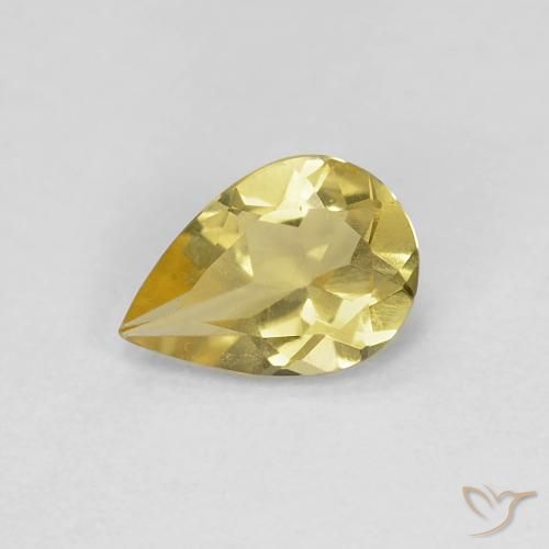 0.52ct طبيعي أصفر ديجون بيريل, شكل الكمثرى, قليلا جدا