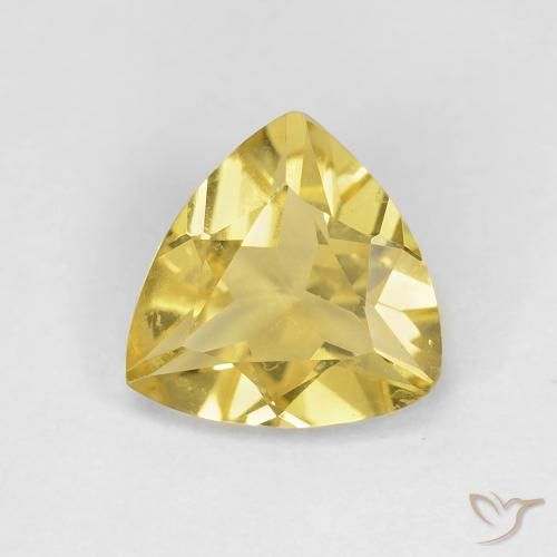 1.33ct طبيعي أصفر ترابى بيريل, مثلثى, قليلا جدا