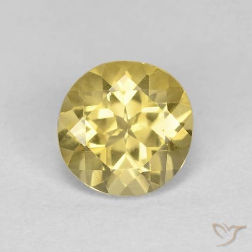 1.31ct طبيعي أصفر-ذهبى فاتح بيريل, دائري, VVS