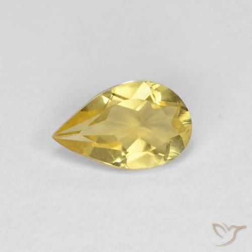 0.69ct طبيعي ذهبى فاتح بيريل, شكل الكمثرى, VVS