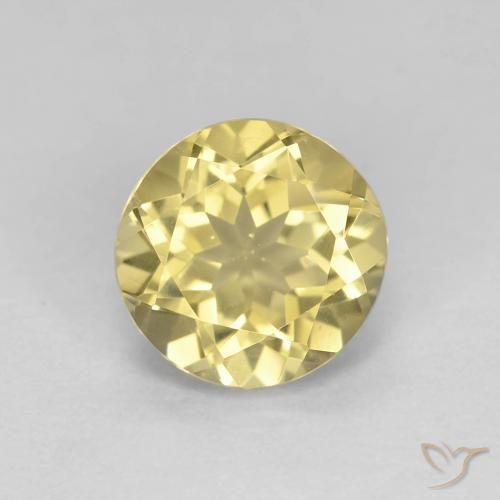 1.46ct طبيعي أصفر-ذهبى فاتح بيريل, دائري, VVS