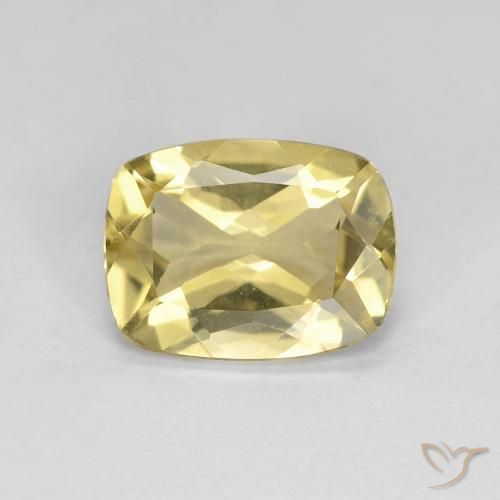 1.59ct طبيعي أصفر ديجون فاتح جدا بيريل, وسادة, VVS