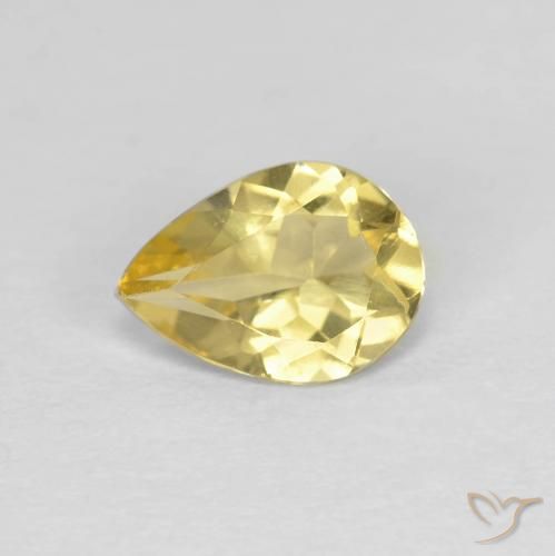 0.81ct طبيعي ذهبى فاتح بيريل, شكل الكمثرى, VVS