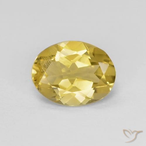 1.54ct طبيعي أصفر ترابى بيريل, بيضوي, قليلا جدا