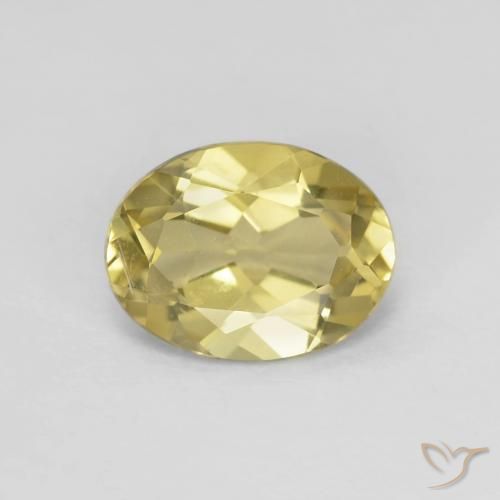 1.33ct طبيعي أصفر-ذهبى فاتح بيريل, بيضوي, قليلا جدا