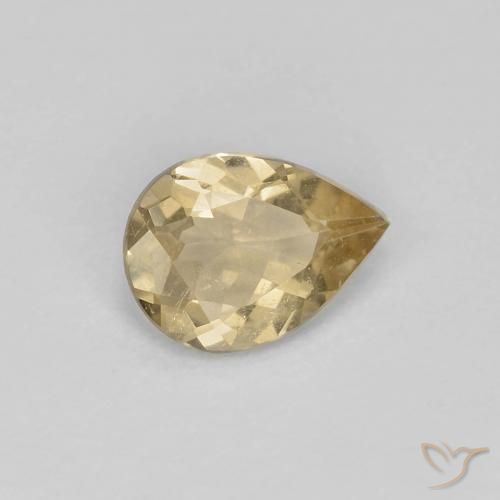 0.54ct طبيعي ذهبي بيريل, شكل الكمثرى, قليلا جدا